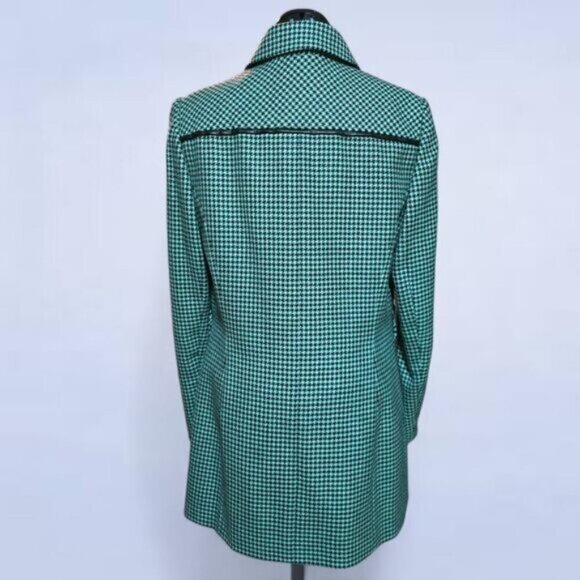 Carlisle Green Houndstooth Wool Peacoat - Size 12 - Picture 3 of 11